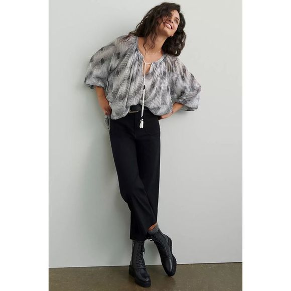 Anthropologie Jacque Peasant Blouse by Daniel Rainn NWT Size Medium - Picture 2 of 5